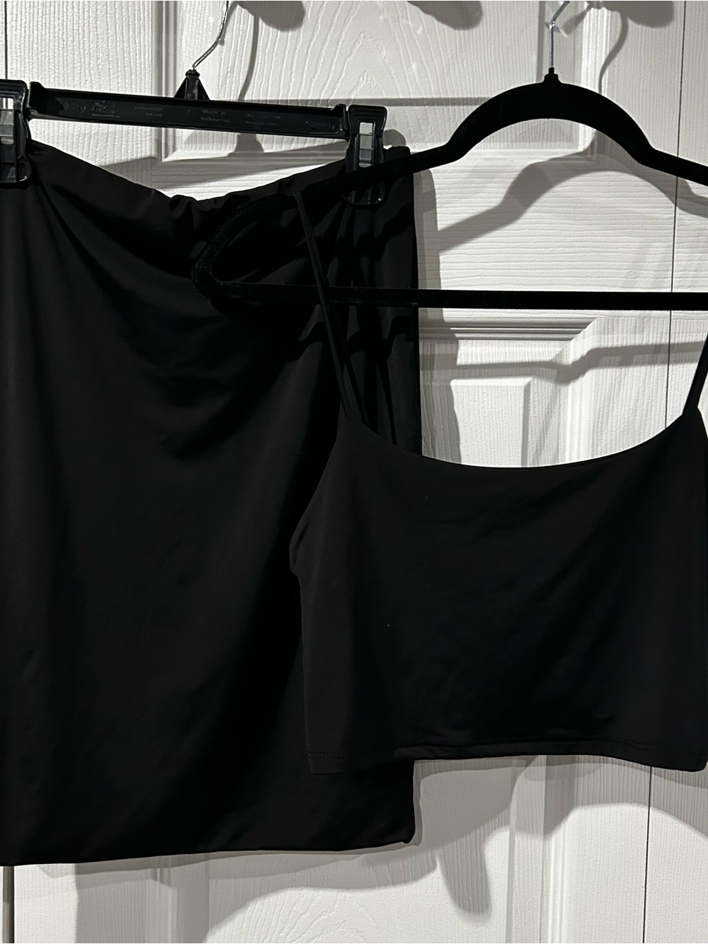 Fashion Nova Black Two-Piece Crop Top & Mini Skirt Set